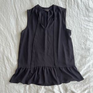 Black Ruffle Detail Top - Banana Republic